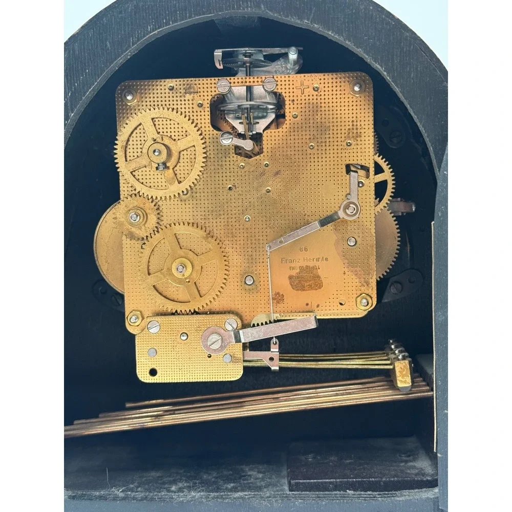 Working Franz Hermle 340-020 Westminster Chime Mantel Clock W Germany w/ Key